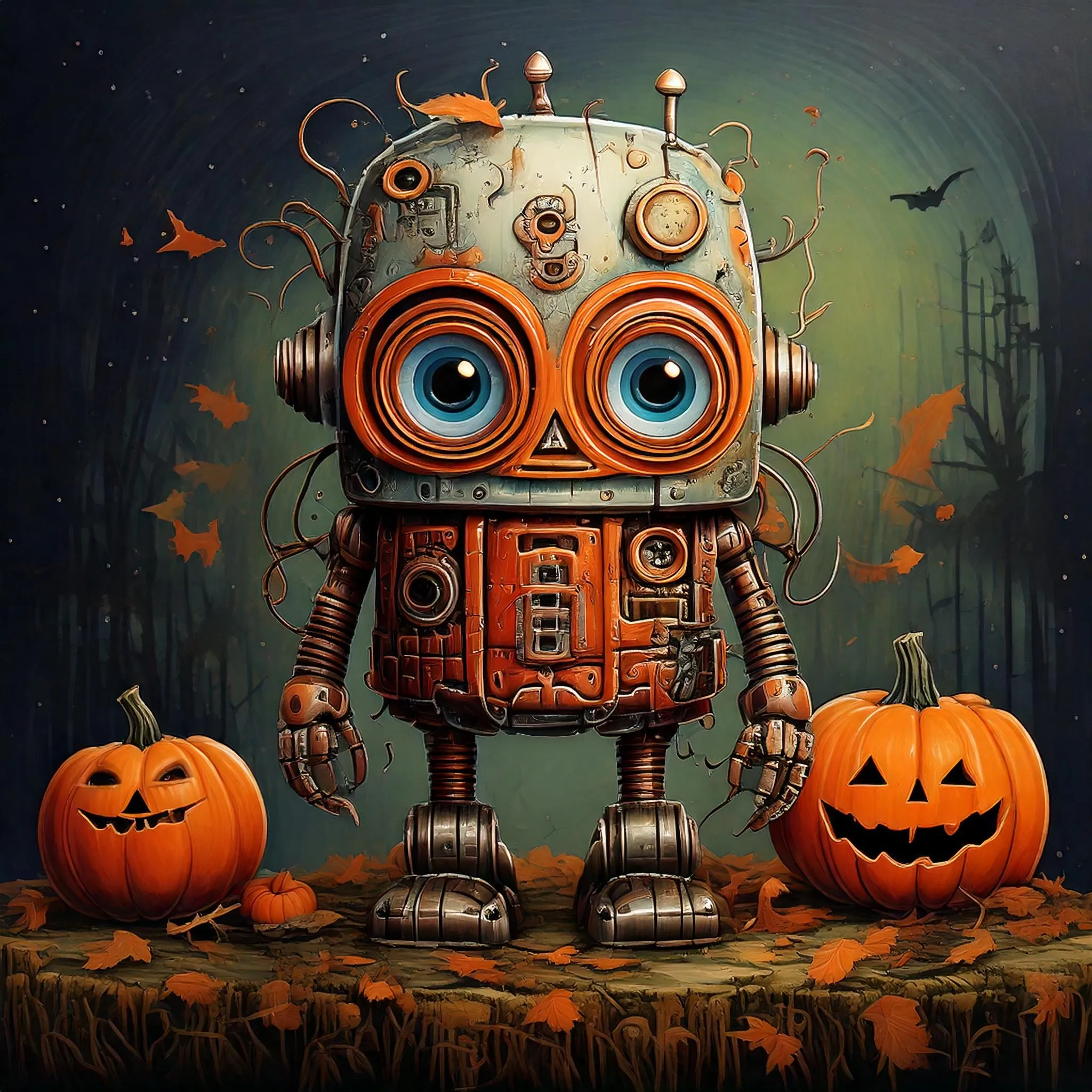 Halloween Party Cover Roboter Robin Kinderlieder